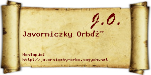 Javorniczky Orbó névjegykártya